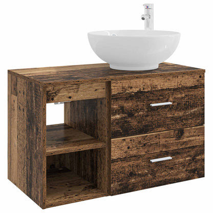 vidaXL Bathroom Furniture Set 2 pcs Old Wood Engineered Wood 2