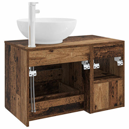 vidaXL Bathroom Furniture Set 2 pcs Old Wood Engineered Wood 6