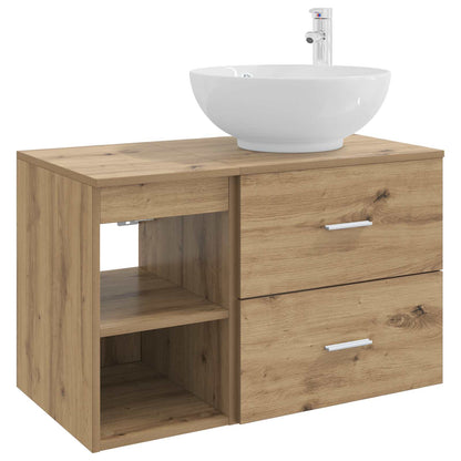 Bathroom Cabinet Set 2 pcs 79.5 x 44.5 x 80 cm Artisan oak