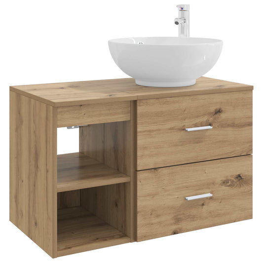 Bathroom Cabinet Set 2 pcs 79.5 x 44.5 x 80 cm Artisan oak