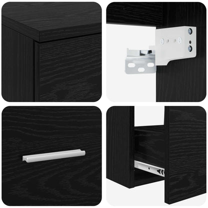 vidaXL Bathroom Furniture Set 2 pcs Black Oak Engineered Wood 6