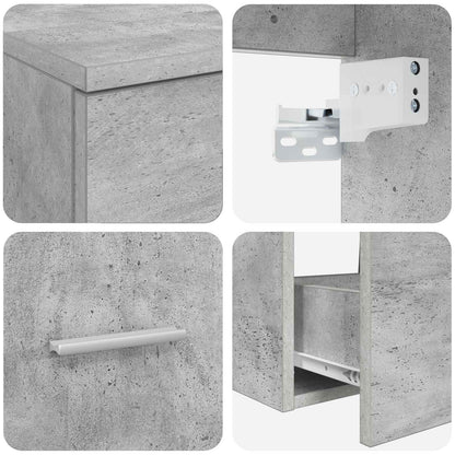 vidaXL Bathroom Furniture Set 2 pcs Concrete Grey Engineered Wood 6