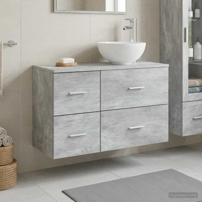 vidaXL Bathroom Furniture Set 2 pcs Concrete Grey Engineered Wood 1