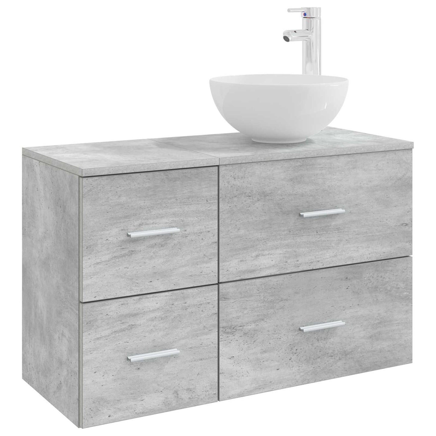 vidaXL Bathroom Furniture Set 2 pcs Concrete Grey Engineered Wood 2