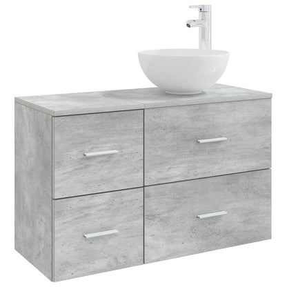 vidaXL Bathroom Furniture Set 2 pcs Concrete Grey Engineered Wood 2