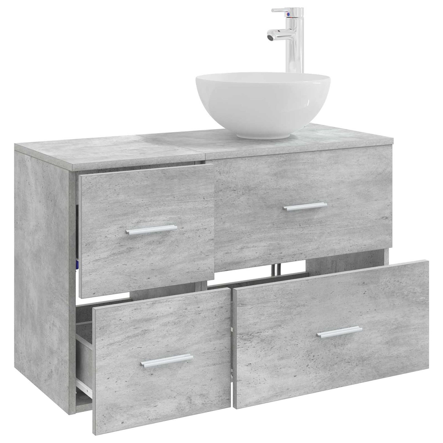 vidaXL Bathroom Furniture Set 2 pcs Concrete Grey Engineered Wood 3