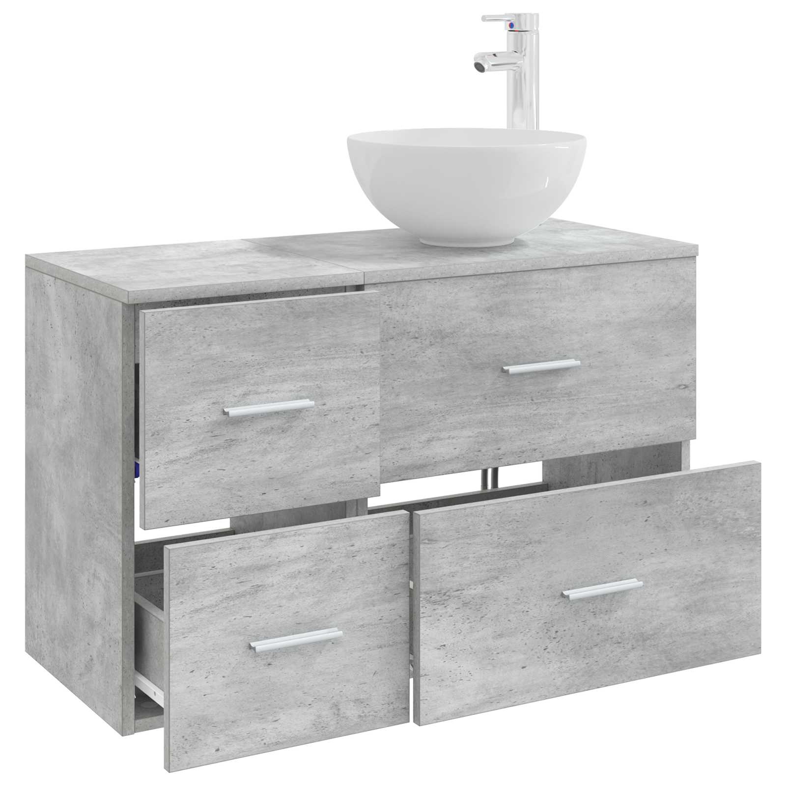 vidaXL Bathroom Furniture Set 2 pcs Concrete Grey Engineered Wood 3