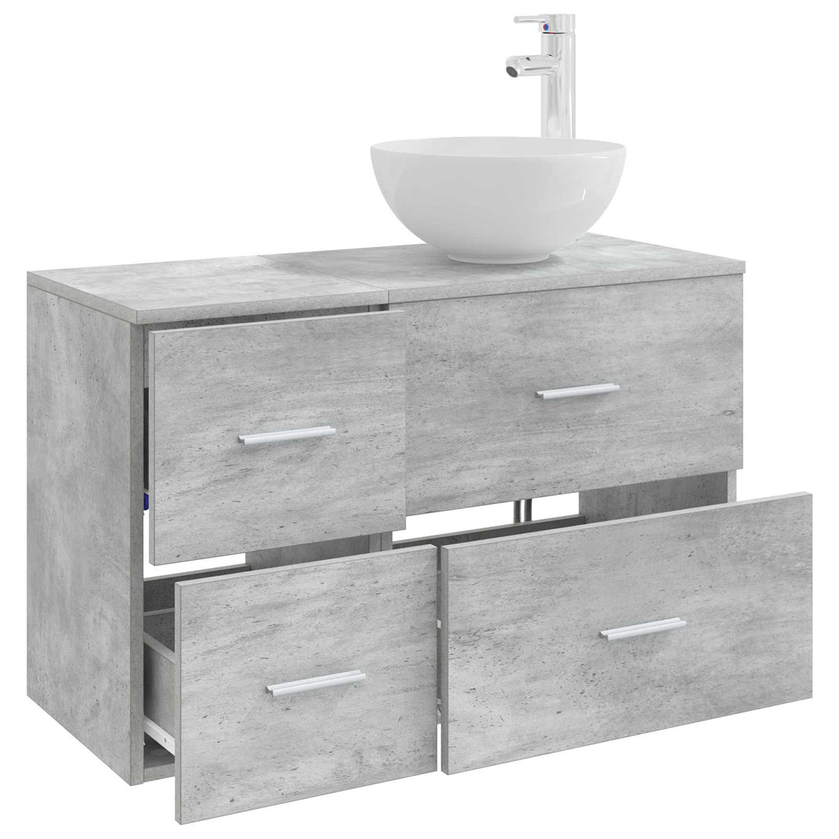 Bathroom Cabinet Set 2 pcs 79.5 x 41 x 80 cm Concrete grey