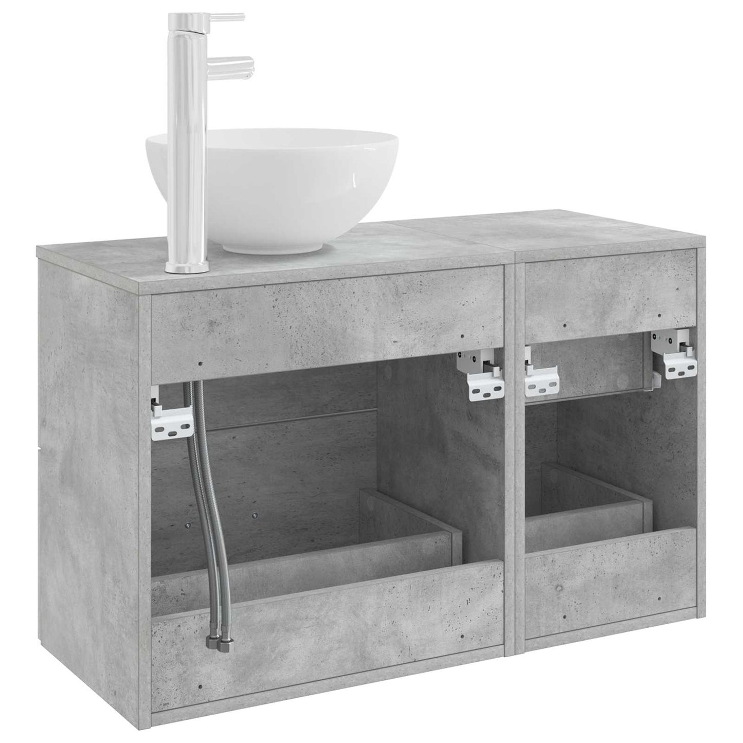 vidaXL Bathroom Furniture Set 2 pcs Concrete Grey Engineered Wood 5