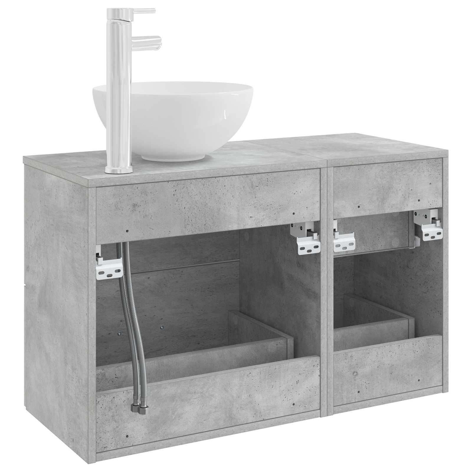 vidaXL Bathroom Furniture Set 2 pcs Concrete Grey Engineered Wood 5