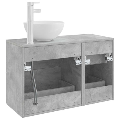 vidaXL Bathroom Furniture Set 2 pcs Concrete Grey Engineered Wood 5