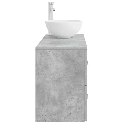 vidaXL Bathroom Furniture Set 2 pcs Concrete Grey Engineered Wood 4