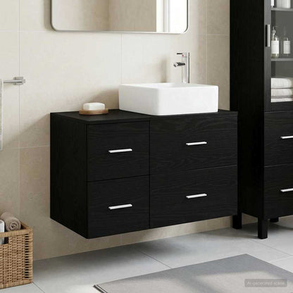 vidaXL Bathroom Furniture Set 2 pcs Black Oak Engineered Wood 1