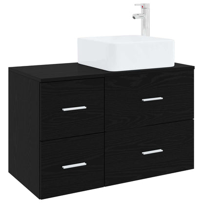 vidaXL Bathroom Furniture Set 2 pcs Black Oak Engineered Wood 2