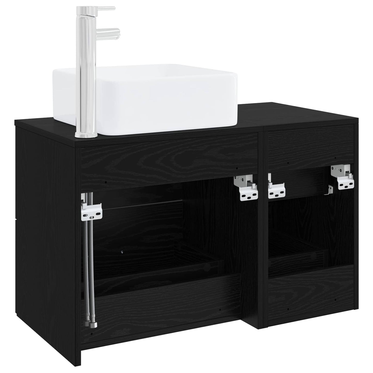 vidaXL Bathroom Furniture Set 2 pcs Black Oak Engineered Wood 5