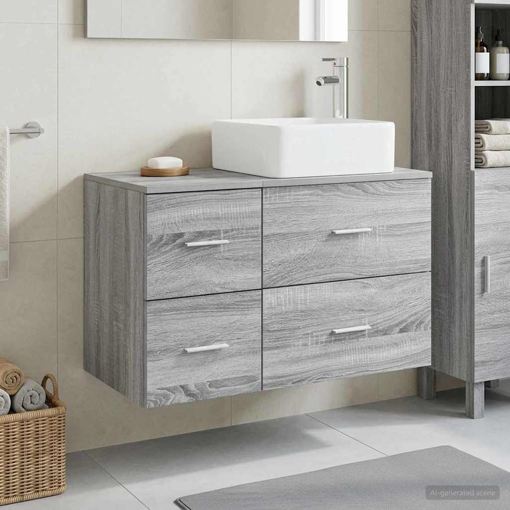 vidaXL Bathroom Furniture Set 2 pcs Grey Sonoma Engineered Wood 1