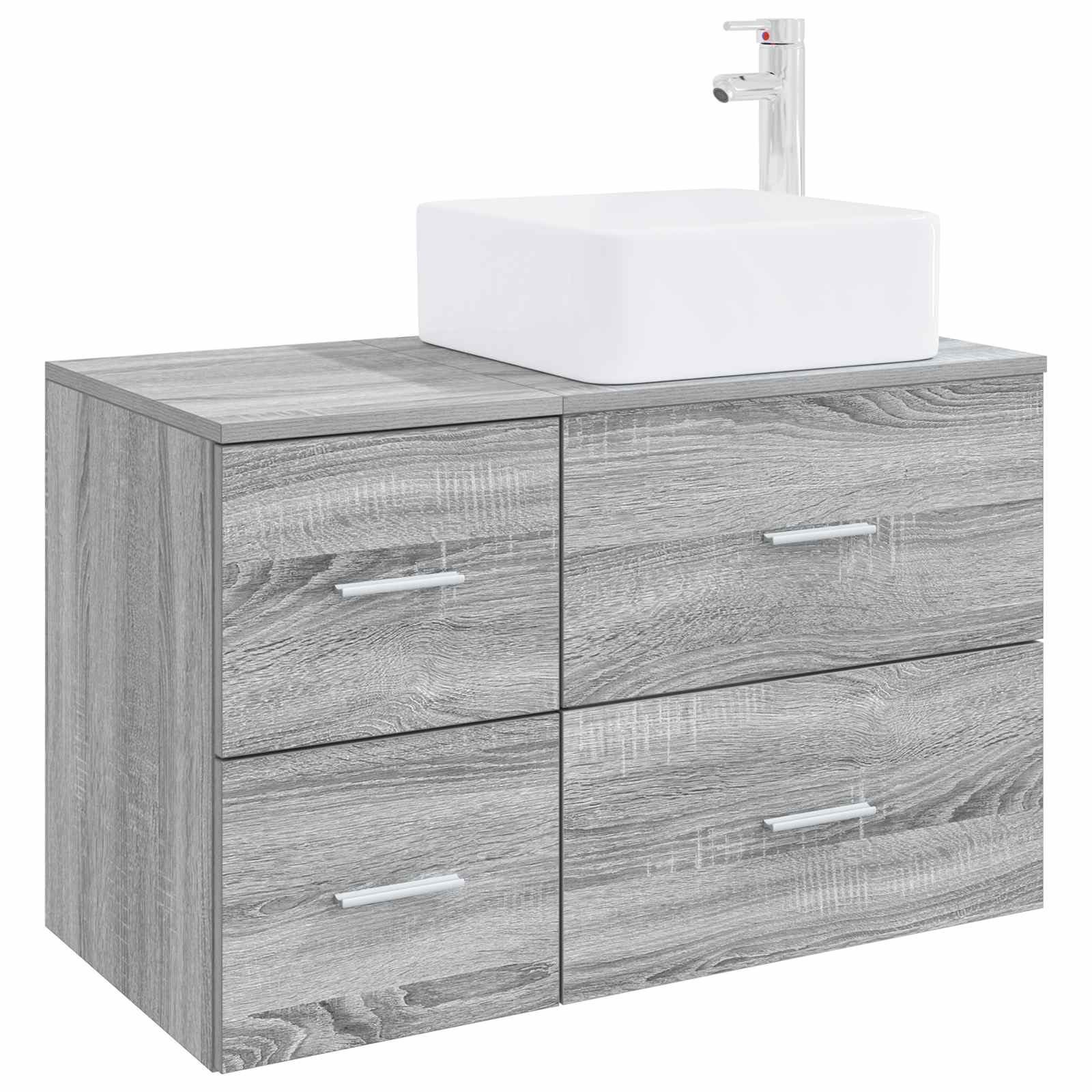 vidaXL Bathroom Furniture Set 2 pcs Grey Sonoma Engineered Wood 2