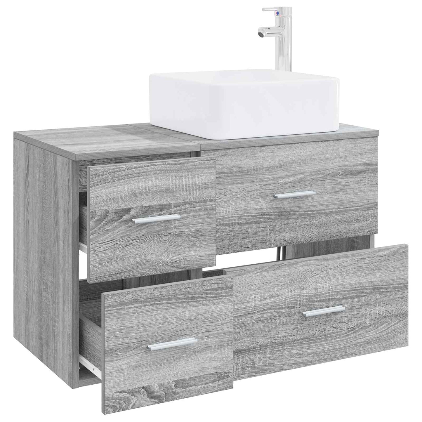 vidaXL Bathroom Furniture Set 2 pcs Grey Sonoma Engineered Wood 3