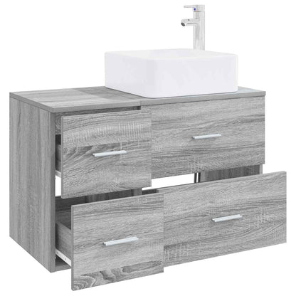 vidaXL Bathroom Furniture Set 2 pcs Grey Sonoma Engineered Wood 3