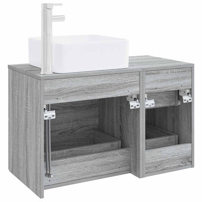 vidaXL Bathroom Furniture Set 2 pcs Grey Sonoma Engineered Wood 5