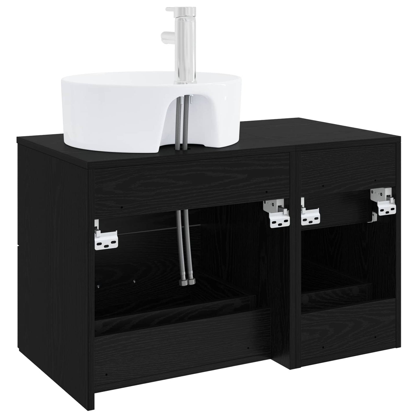 vidaXL Bathroom Furniture Set 2 pcs Black Oak Engineered Wood 5