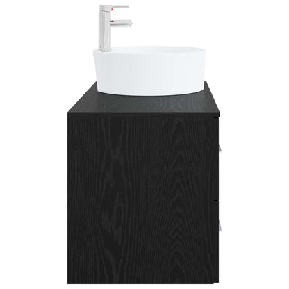 vidaXL Bathroom Furniture Set 2 pcs Black Oak Engineered Wood 4