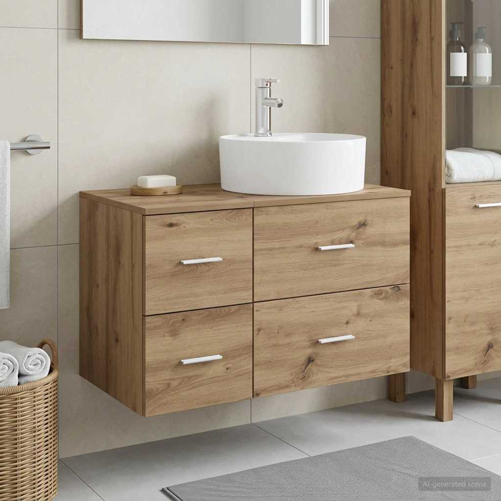 Bathroom Cabinet Set 2 pcs 79.5 x 44.5 x 82 cm Artisan oak