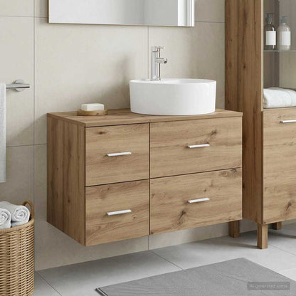 Bathroom Cabinet Set 2 pcs 79.5 x 44.5 x 82 cm Artisan oak