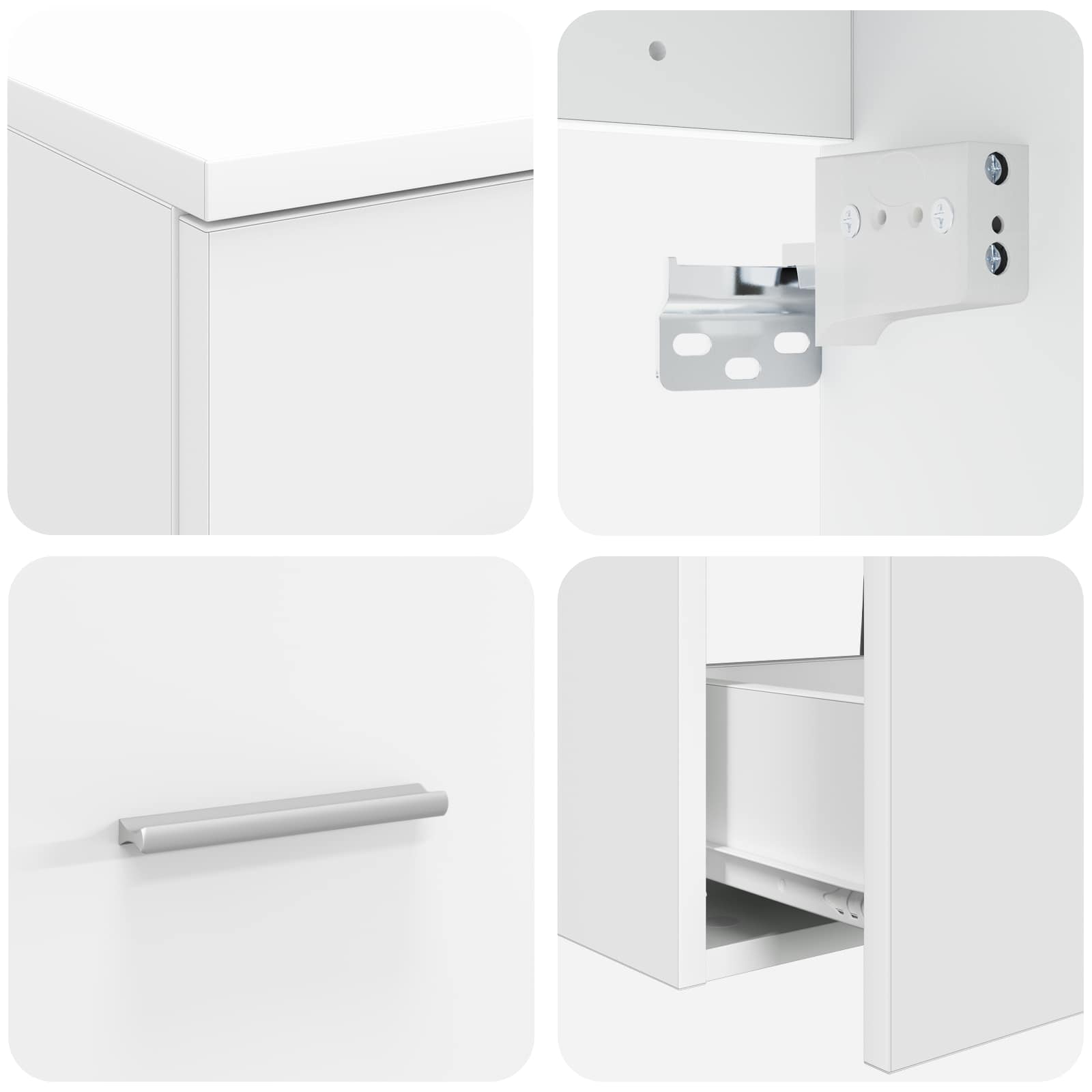 vidaXL Bathroom Furniture Set 2 pcs White Engineered Wood 6
