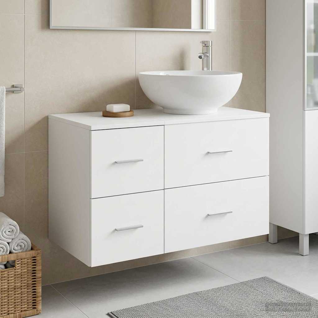 vidaXL Bathroom Furniture Set 2 pcs White Engineered Wood 1