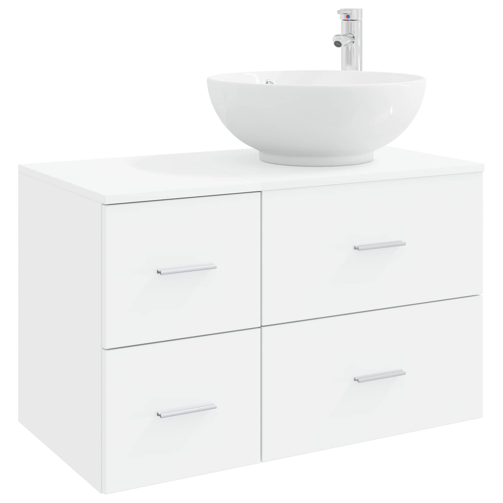 vidaXL Bathroom Furniture Set 2 pcs White Engineered Wood 2