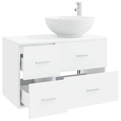vidaXL Bathroom Furniture Set 2 pcs White Engineered Wood 3