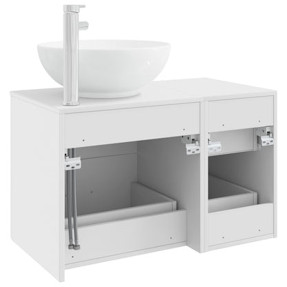 vidaXL Bathroom Furniture Set 2 pcs White Engineered Wood 5
