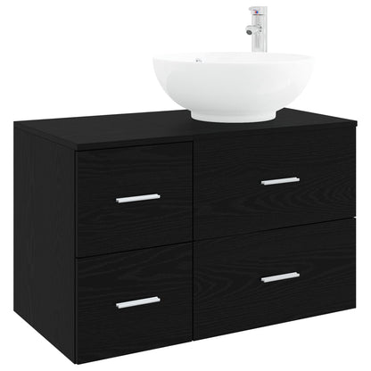 vidaXL Bathroom Furniture Set 2 pcs Black Oak Engineered Wood 2
