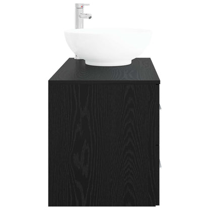 vidaXL Bathroom Furniture Set 2 pcs Black Oak Engineered Wood 4