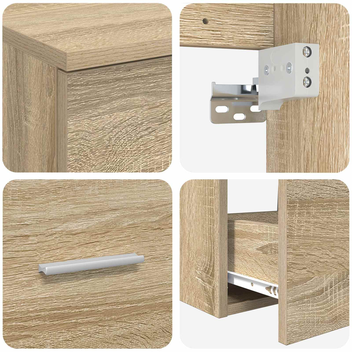 vidaXL Bathroom Furniture Set 2 pcs Sonoma Oak Engineered Wood 6