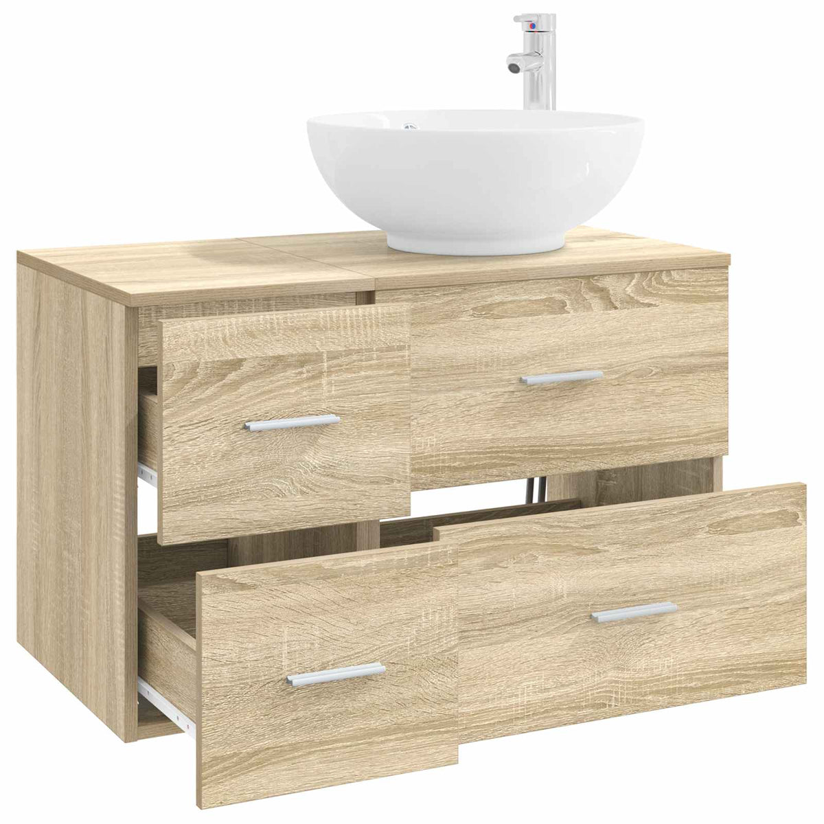 vidaXL Bathroom Furniture Set 2 pcs Sonoma Oak Engineered Wood 3