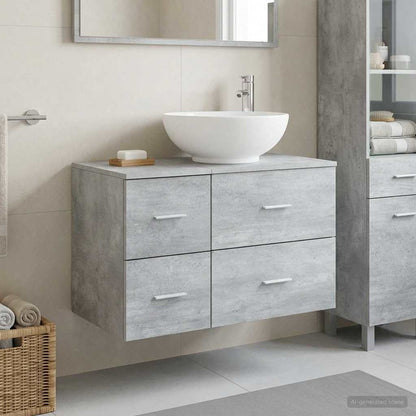 vidaXL Bathroom Furniture Set 2 pcs Concrete Grey Engineered Wood 1