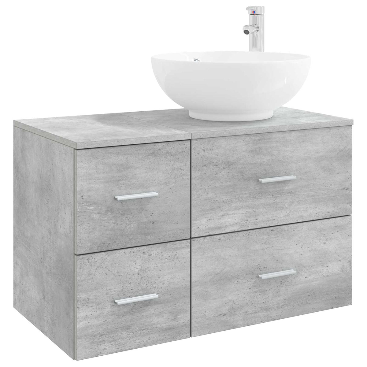 vidaXL Bathroom Furniture Set 2 pcs Concrete Grey Engineered Wood 2