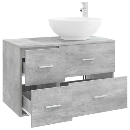 vidaXL Bathroom Furniture Set 2 pcs Concrete Grey Engineered Wood 3
