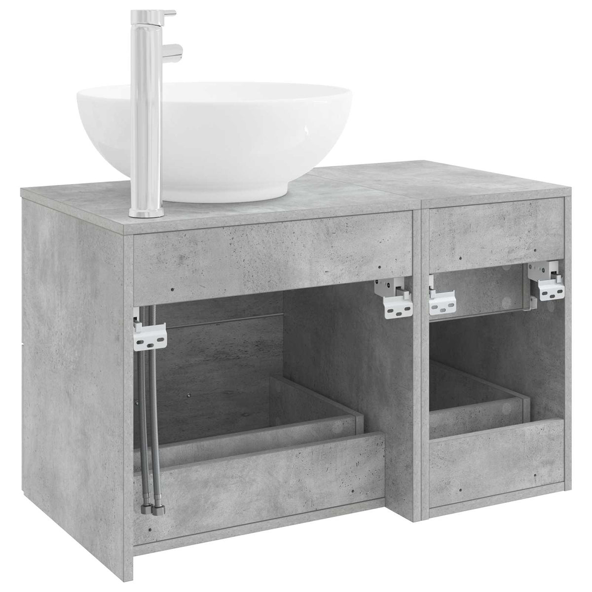vidaXL Bathroom Furniture Set 2 pcs Concrete Grey Engineered Wood 5