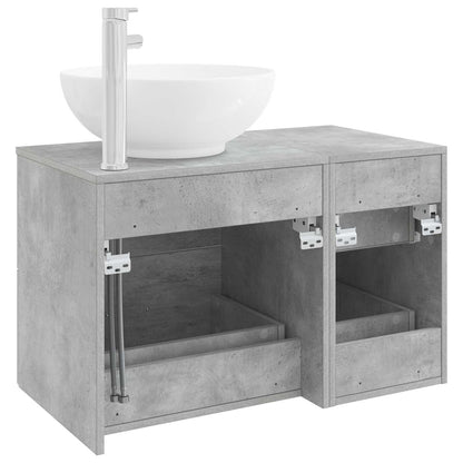 vidaXL Bathroom Furniture Set 2 pcs Concrete Grey Engineered Wood 5
