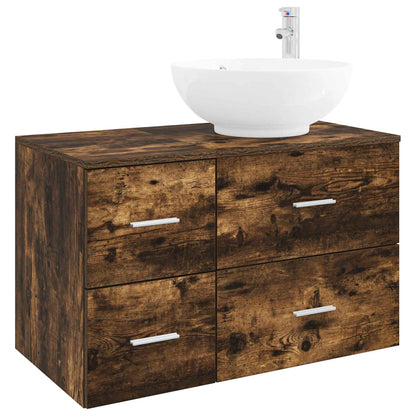vidaXL Bathroom Furniture Set 2 pcs Smoked Oak Engineered Wood 2