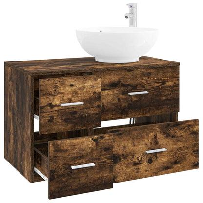 vidaXL Bathroom Furniture Set 2 pcs Smoked Oak Engineered Wood 3