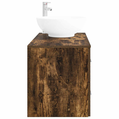 vidaXL Bathroom Furniture Set 2 pcs Smoked Oak Engineered Wood 4