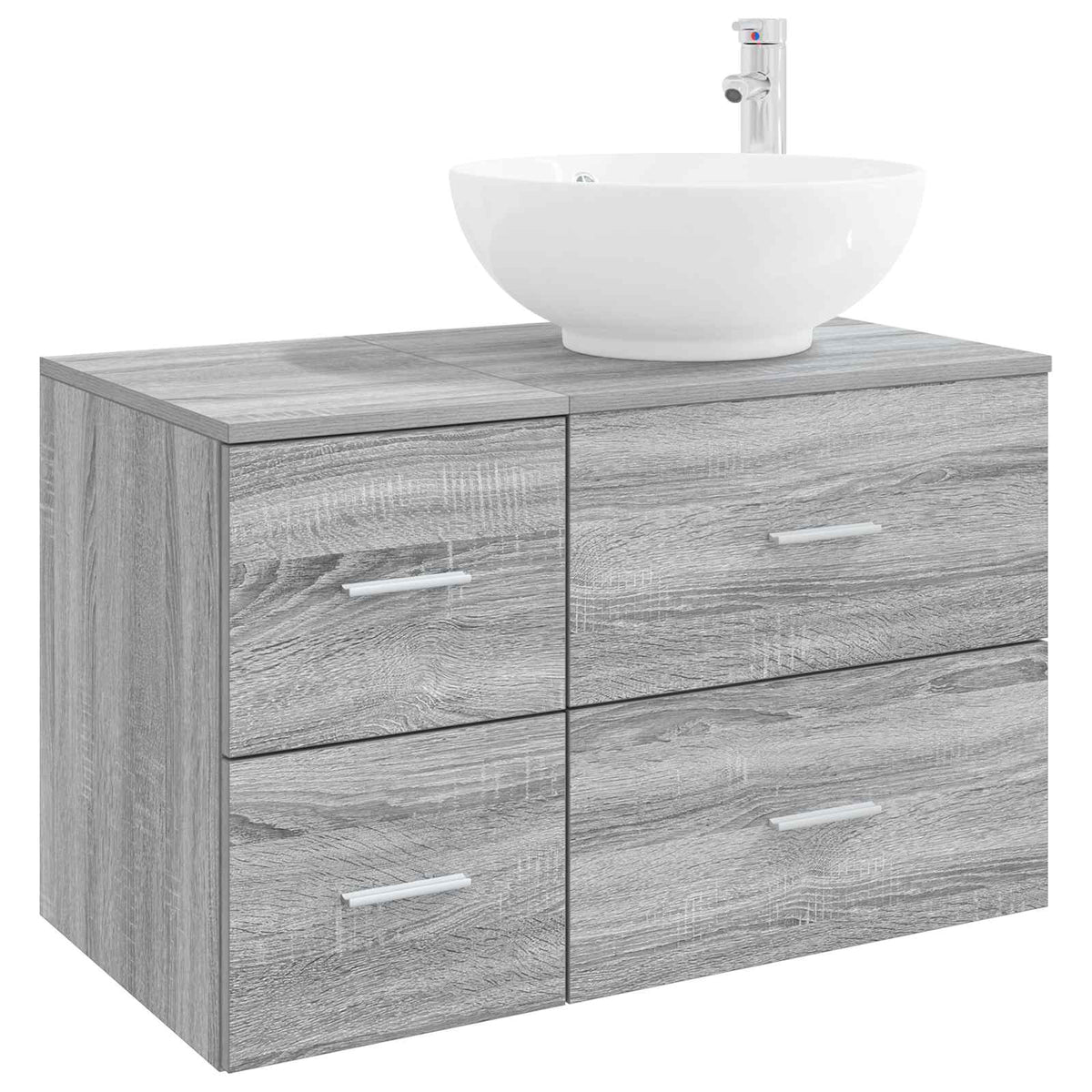 Bathroom Cabinet Set 2 pcs 79.5 x 44.5 x 80 cm Grey sonoma