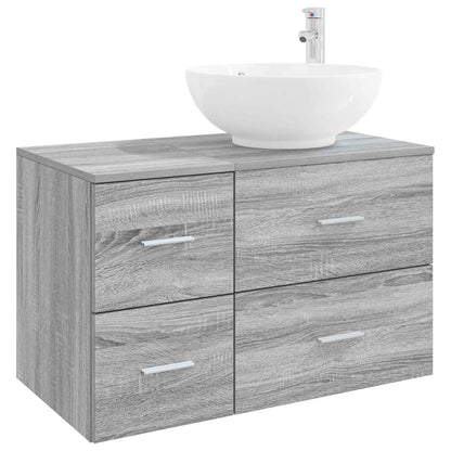 Bathroom Cabinet Set 2 pcs 79.5 x 44.5 x 80 cm Grey sonoma