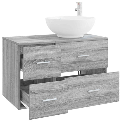 vidaXL Bathroom Furniture Set 2 pcs Grey Sonoma Engineered Wood 3