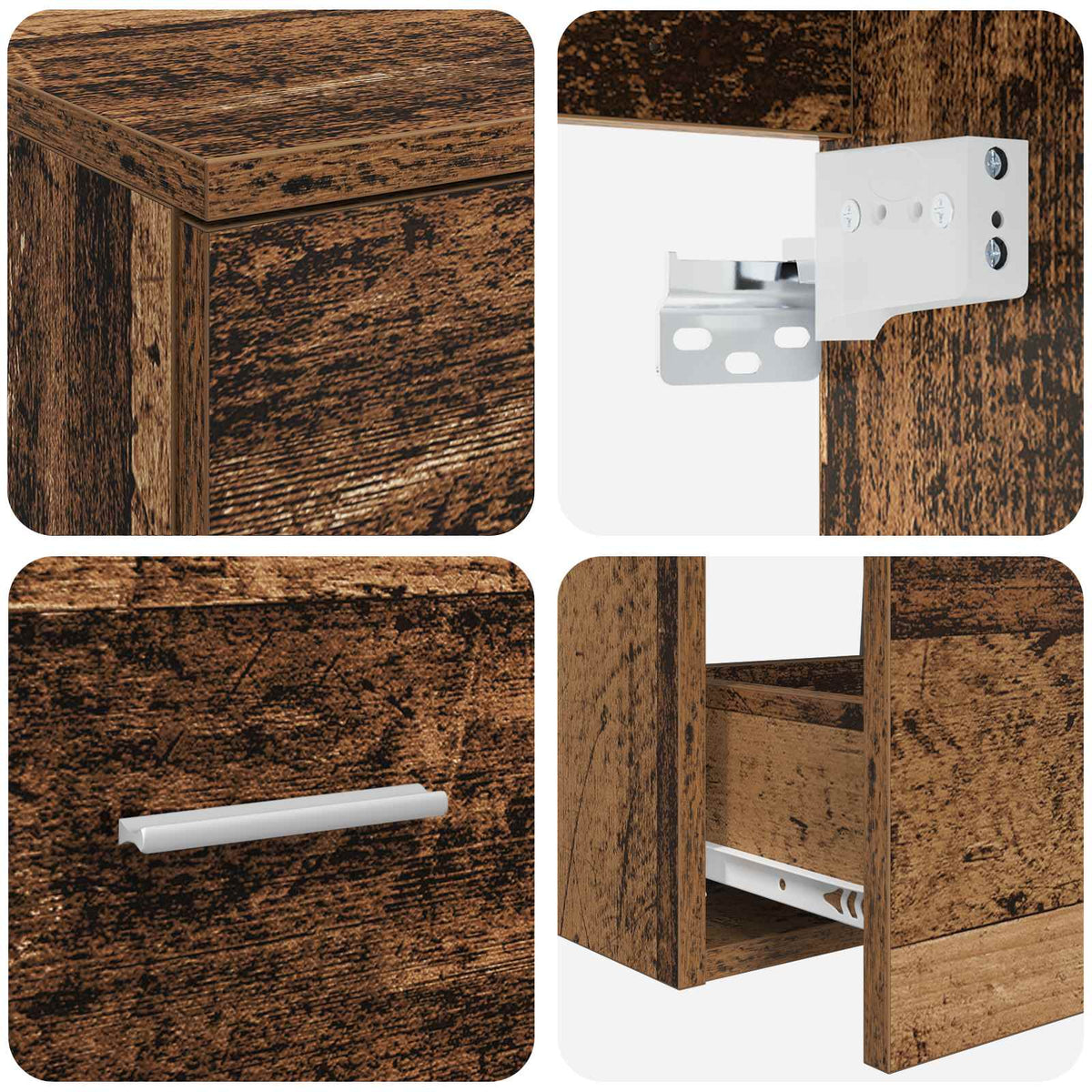 vidaXL Bathroom Furniture Set 2 pcs Old Wood Engineered Wood 6