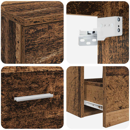 vidaXL Bathroom Furniture Set 2 pcs Old Wood Engineered Wood 6
